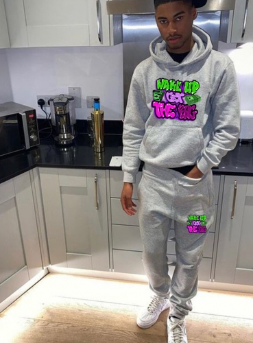 Men's colorful letter printed hooded sportswear