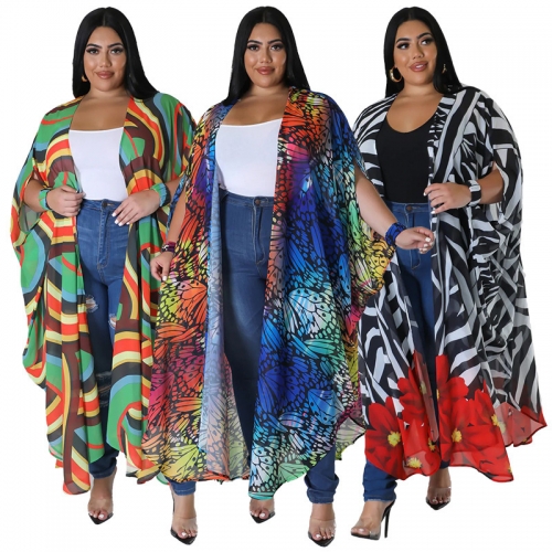 Loose oversized printed long shawl