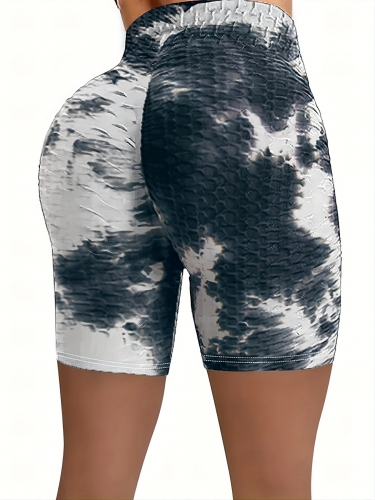 Ink jacquard bubble yoga shorts