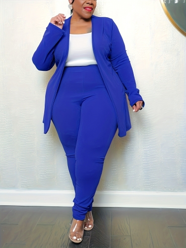 Plus size cardigan pants set