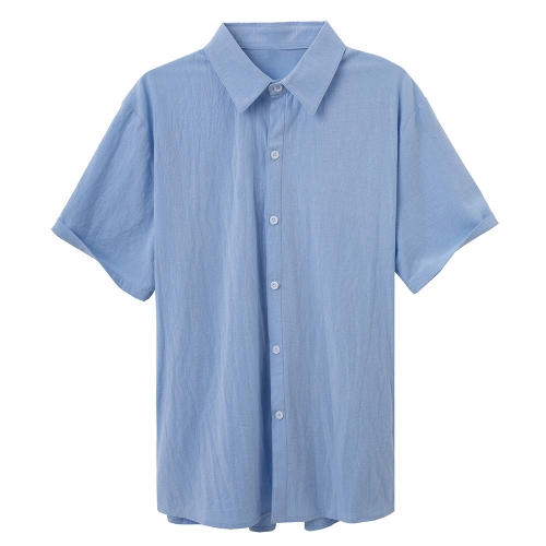 Men's minimalist cotton and linen shirt