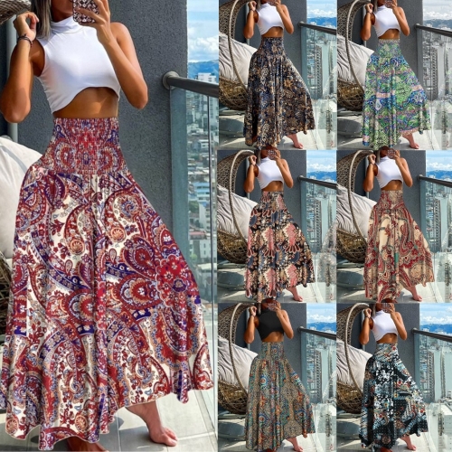 Leisure printed high waisted skirt