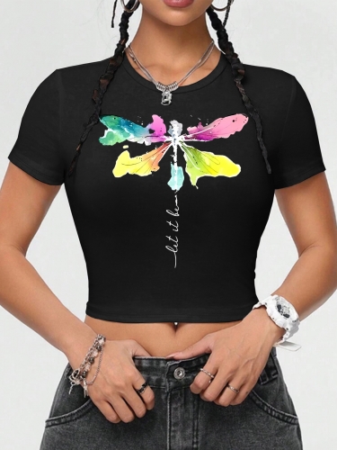 Leisure letter printed T-shirt top