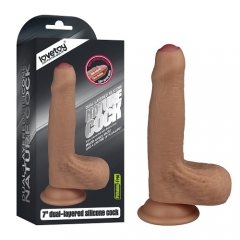 7'' Dual layered Uncircumcised Liquid Silicone Nature Cock