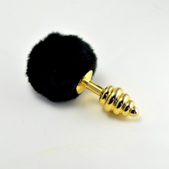 Spiral Pompon Metal Plug (Gold)