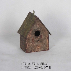French hand painted metal roof bird house