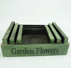 Rustic wooden decorative home and garden flower pot