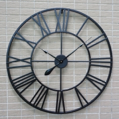 Antique black 80cm iron roman number wall clock