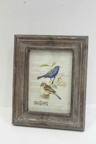 Antique wood table photo frame