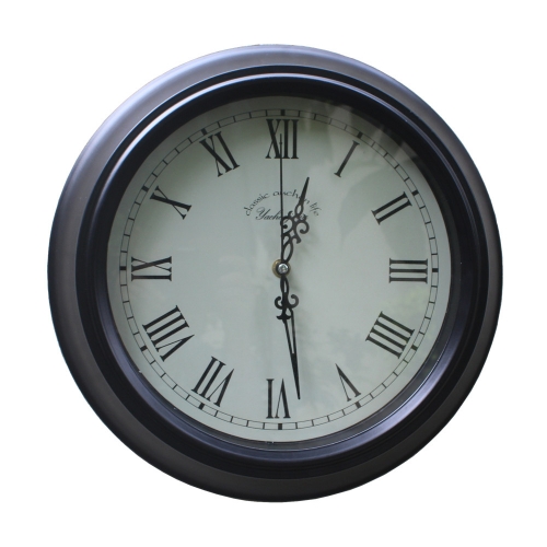 Antique classic iron round wall clock with glass