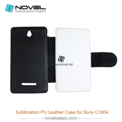 For Sony Xperia E C1604 Sublimation Leather Wallet, Blank PU Leather Phone Case