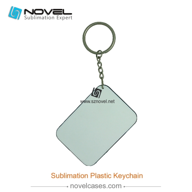 DIY sublimation custom design plastic Rectangle Keychain 57 x 82mm