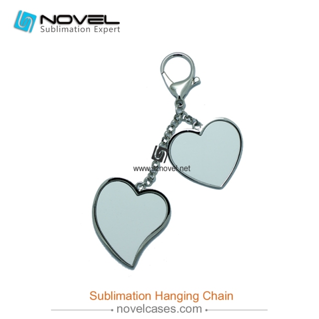 fashionable Sublimation two heart hanging chain