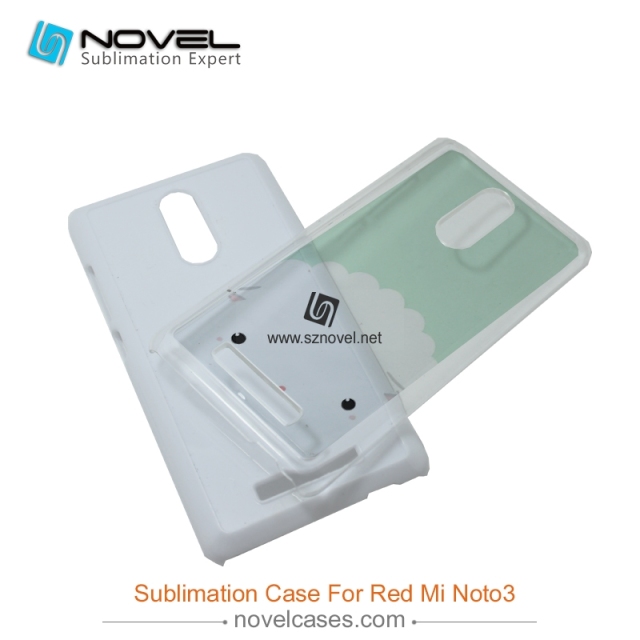 2D Sublimation Plastic Phone Case for redmi note 3