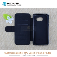 For Galaxy S7 Edge Sublimation Blank PU Leather Mobile Phone Case Wallet