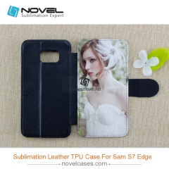 For Galaxy S7 Edge Sublimation Blank PU Leather Mobile Phone Case Wallet