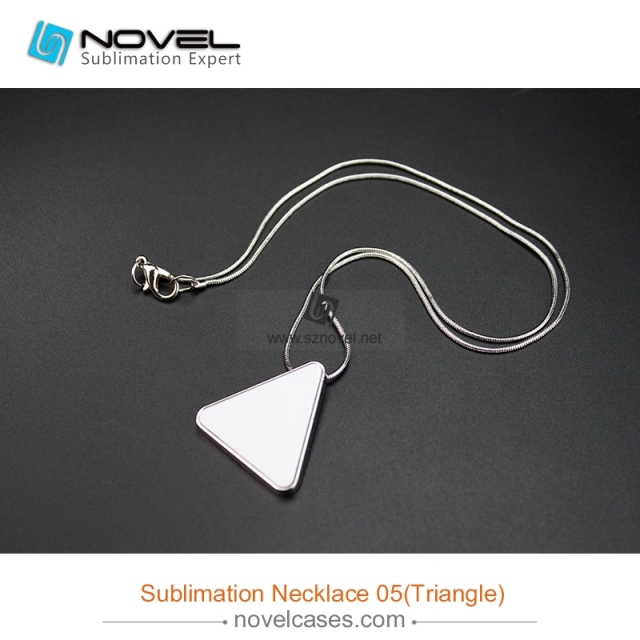 fashionable custom design Sublimation necklace, Triangle shape