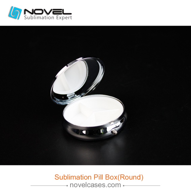 fashionable Custom Design Sublimation round  pill box