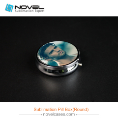 fashionable Custom Design Sublimation round pill box