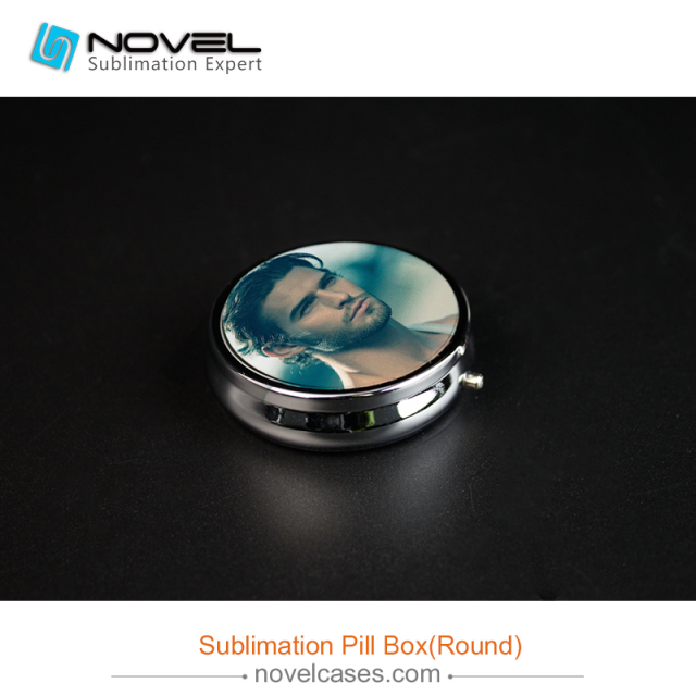 fashionable Custom Design Sublimation round  pill box