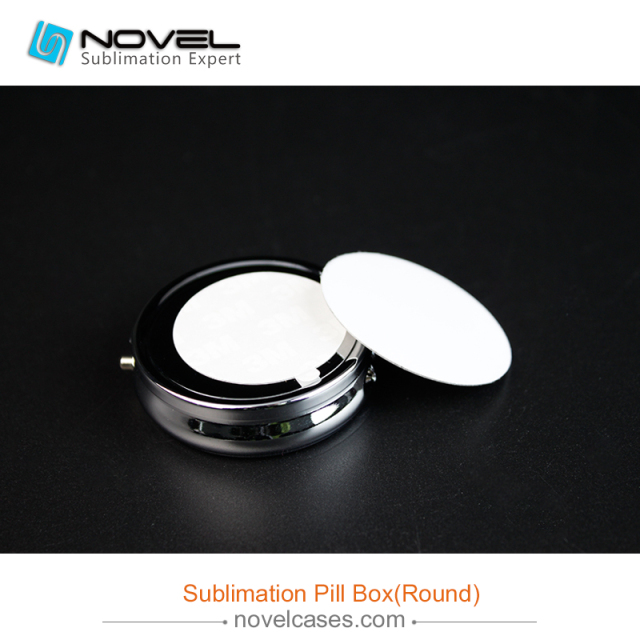 fashionable Custom Design Sublimation round  pill box