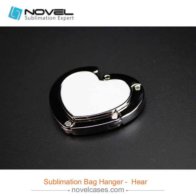 Sublimation metal bag hanger, heart Shape