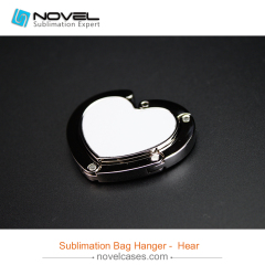 Sublimation metal bag hanger, heart Shape