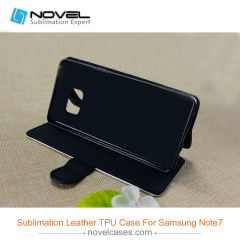 Customised sublimation pu leather wallet for Sam galaxy note 7 with tpu case inside