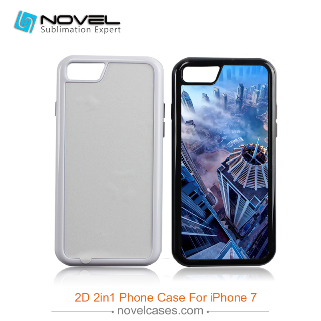 For iPhone 7/8 Popular Sublimation 2D 2IN1 Cell Phone Case