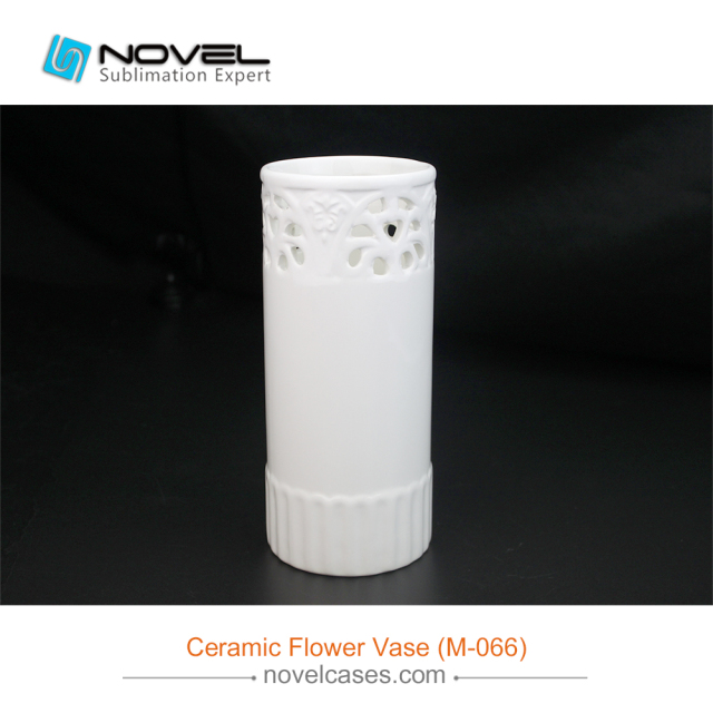 Hot Popular Sublimation White Ceramic Flower Vase,DIY Flower Bottle