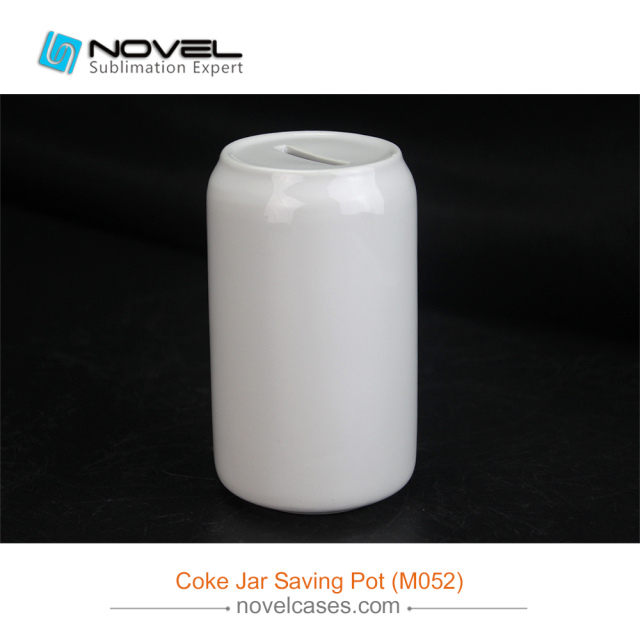 Custom Sublimation White Coke Jar Saving Pot For Child