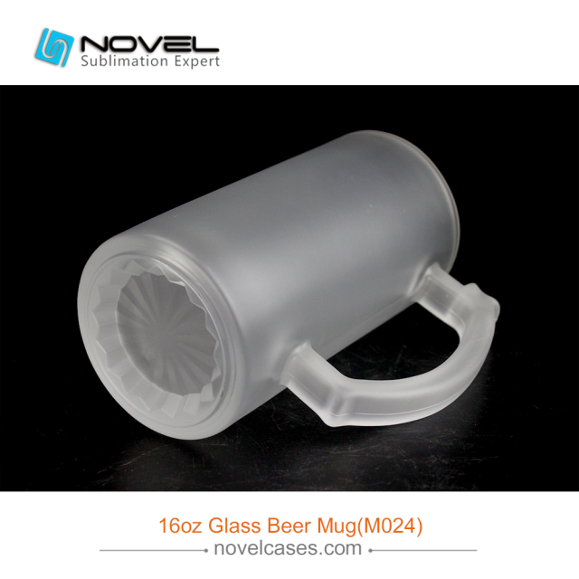 16 oz Sublimation Glass Beer Clear Matte Mug