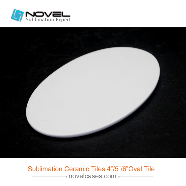 Oval Shaped Sublimation White Ceramic Tile,4"/5"/6" Available