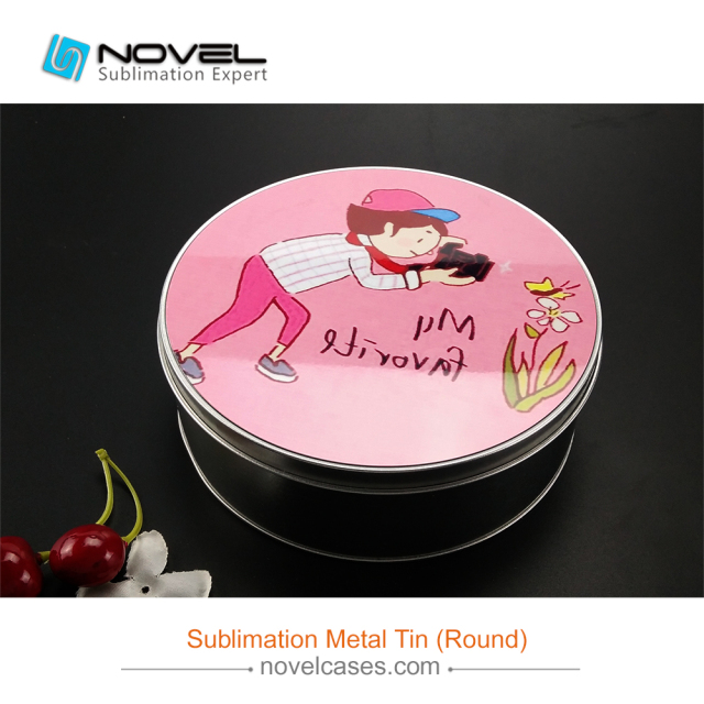 New Arrival Custom Sublimation Blank Metal Tin For Snacks Round Shape