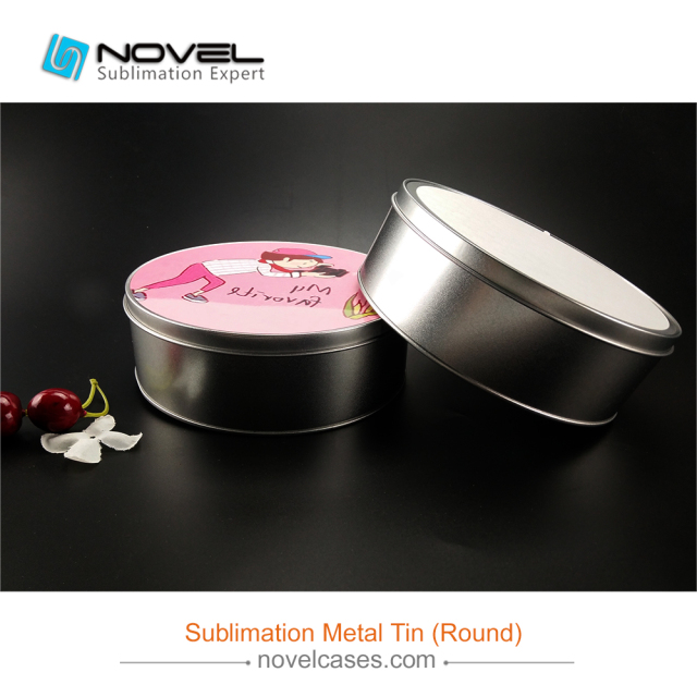 New Arrival Custom Sublimation Blank Metal Tin For Snacks Round Shape