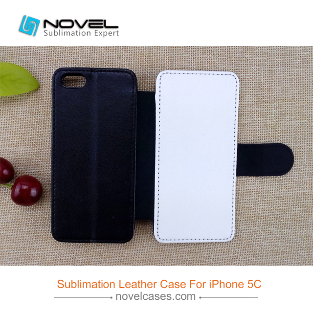 For iPhone 5C Popular Phone Wallet Sublimation Blank PU Leather Case