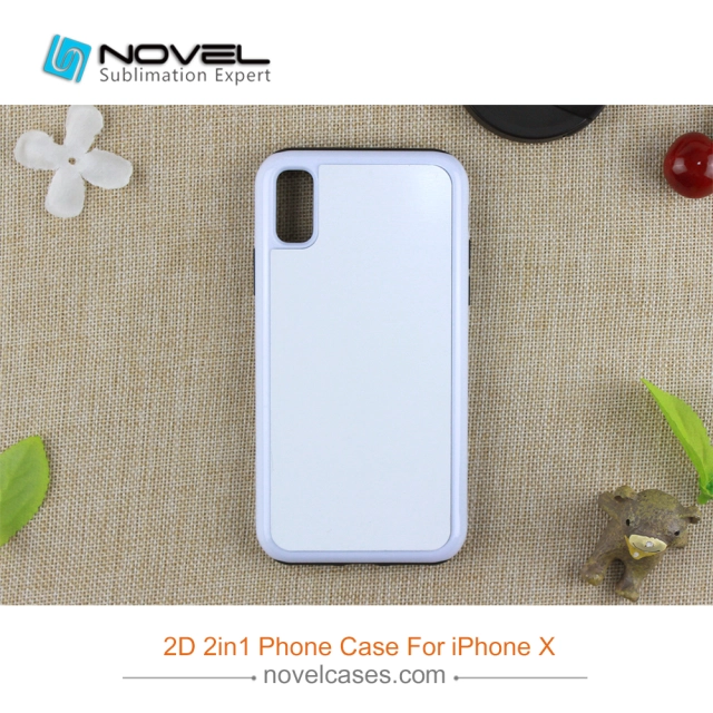 For iPhone X New Sublimation 2D 2IN1 PC Case