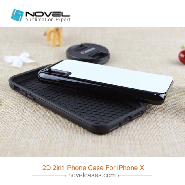 For iPhone X New Sublimation 2D 2IN1 PC Case