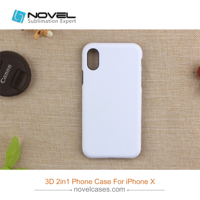 For iPhone X Popular Sublimation 3D 2IN1 Phone Back Cover