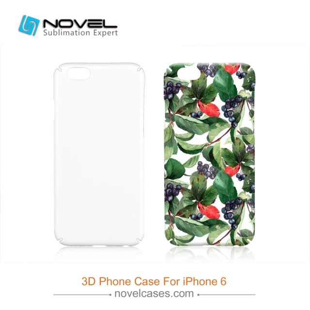 For iPhone 6 New Style Sublimation 3D PC Smartphone Case With Full Edge