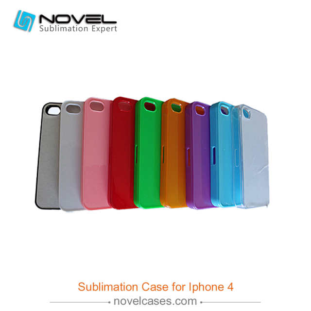 For iPhone 4/4S Sublimation Blank 2D Plastic Colorful Smartphone Shell Back Cover