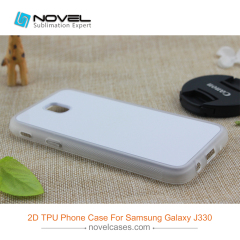 For Galaxy J3 2017 Europe Version(J330) Sublimation 2D Silicone Soft Phone Shell Back Cover