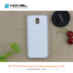 For Galaxy J3 2017 Europe Version(J330) Sublimation 2D Silicone Soft Phone Shell Back Cover