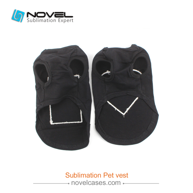New Custom Sublimation Black Pet Vest Lovely Pet Clothes