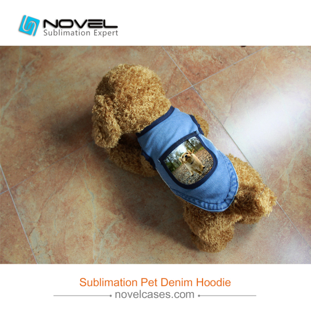 New Custom Sublimation Pet Denim Waistcoat/Hoodie