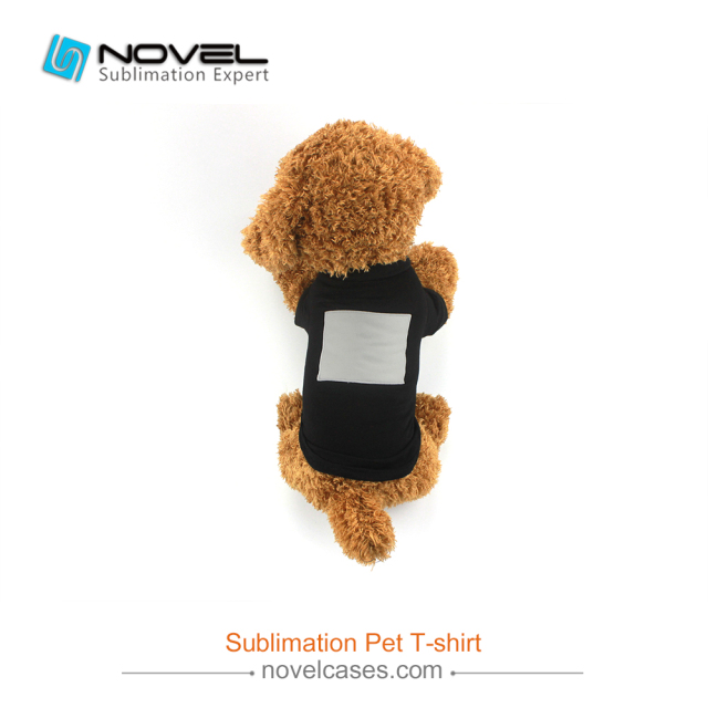 New Sublimation Black Printable Pet T-Shirt With Heart/Rectangle Shape