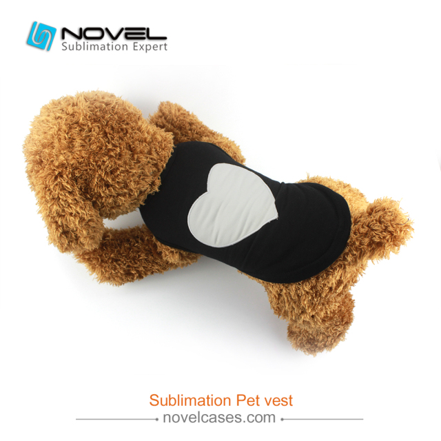 New Custom Sublimation Black Pet Vest Lovely Pet Clothes