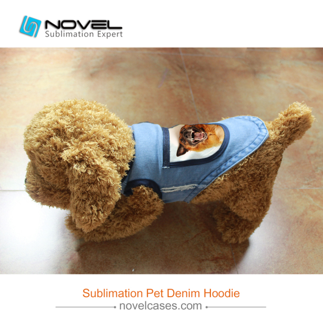 New Custom Sublimation Pet Denim Waistcoat/Hoodie