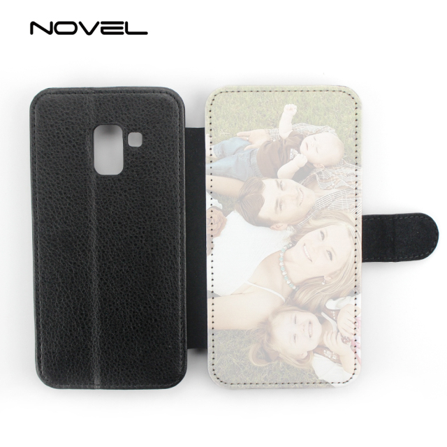 For Galaxy A8 2018 Sublimation PU Leather Blank Flip Phone Case