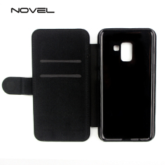 For Galaxy A8 2018 Sublimation PU Leather Blank Flip Phone Case